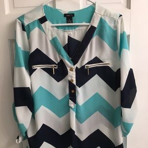Rue 21 Chevron Stripe Blouse